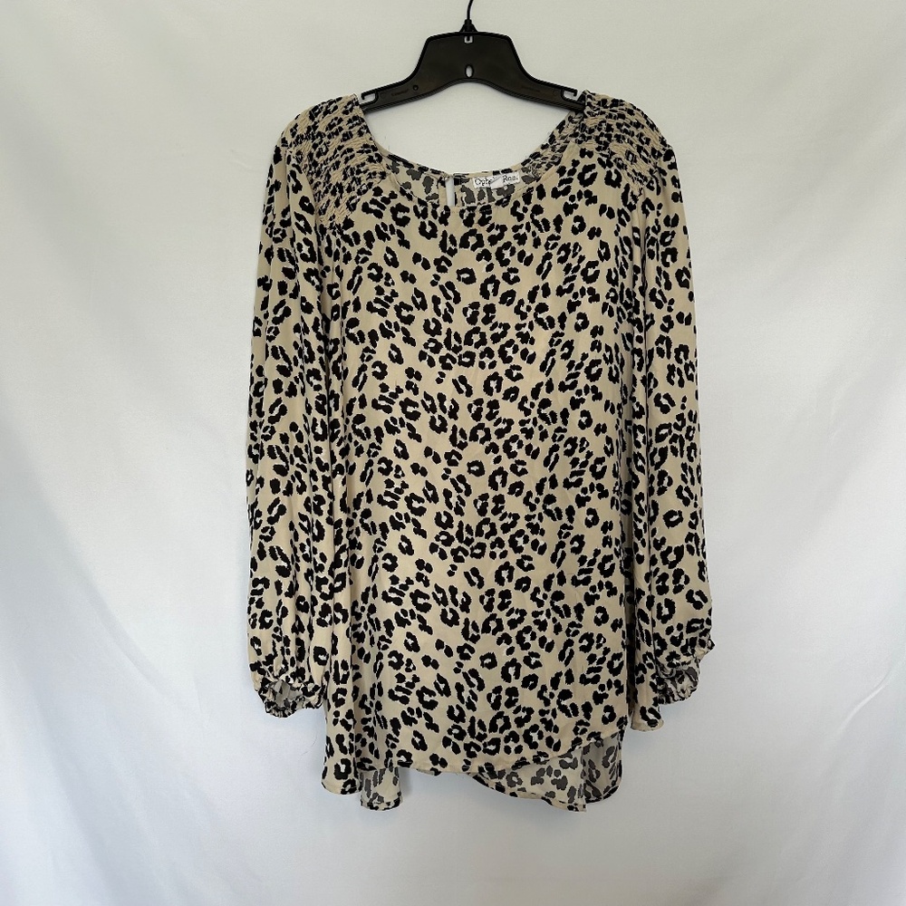 Ophelia Roe Leopard Print Blouse -‎ Size 2X